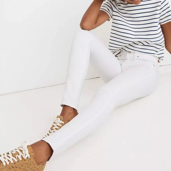 Madewell 10" High-Rise Skinny Jeans in Pure White (007) NWOT - Picture 2 of 4